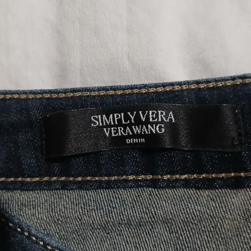 Simply Vera Vera Wang Denim 4 Capri Mid Rise Dark-Wash Straight Leg
